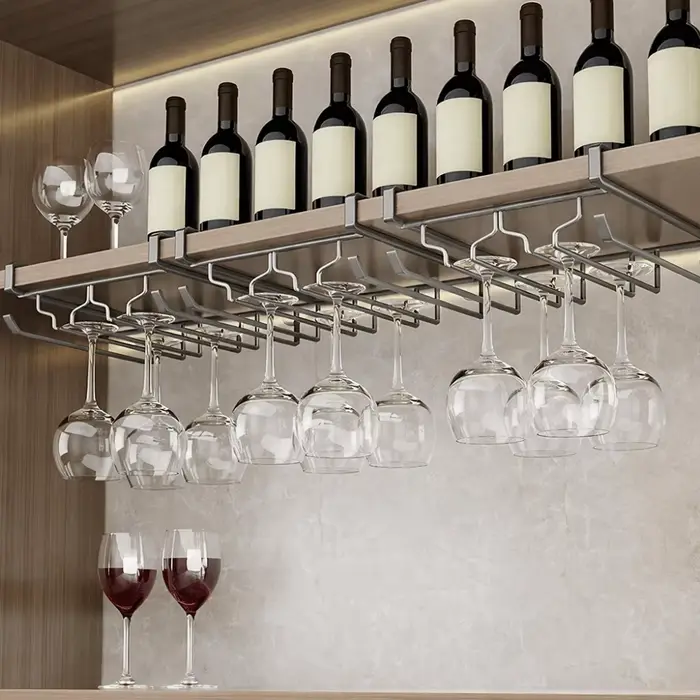 Support à verres à vin inversés en acier au carbone