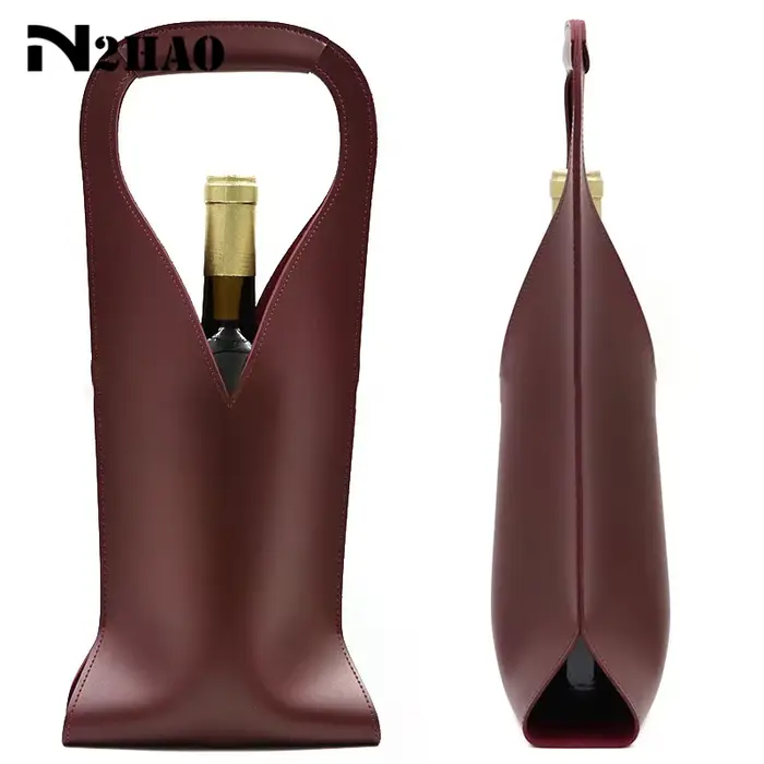 Sac cadeau de vin, porte-fourre-tout de vin en cuir réutilisable