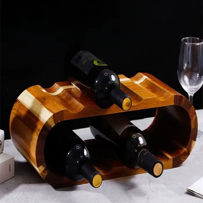 Casier à vin rustique en bois Double couche