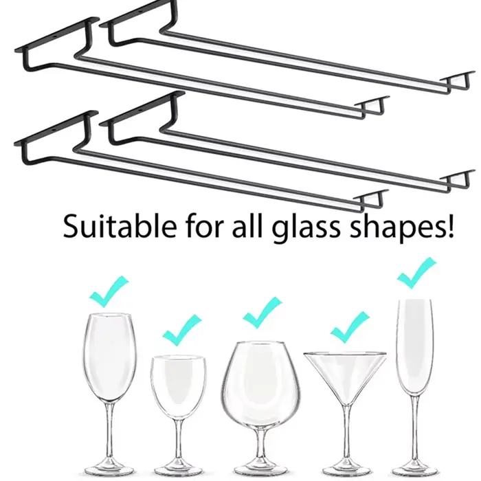 Meubles utiles casier à vin en fer support de verre barre suspendue cintre étagère