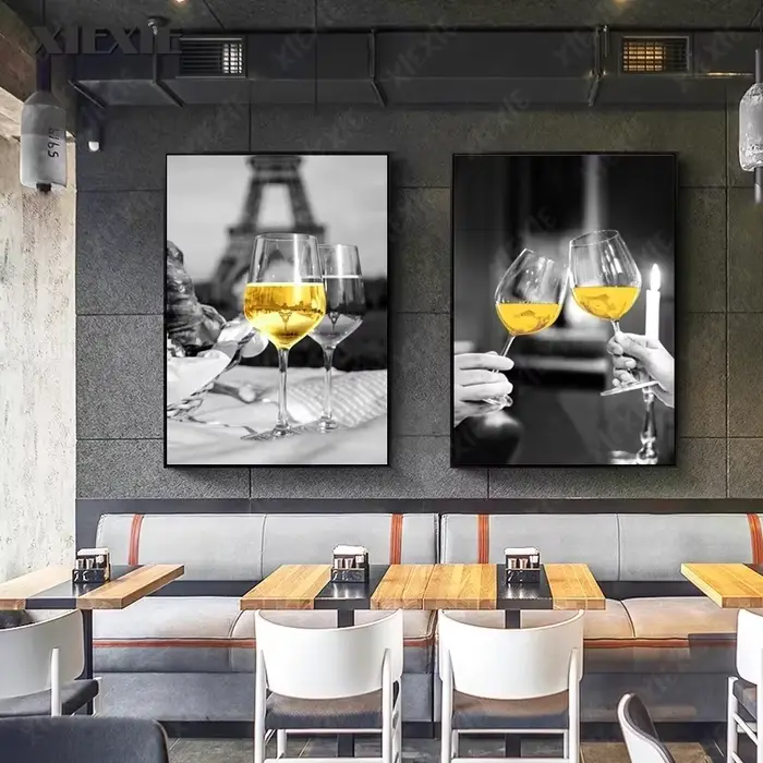 Affiche de vin rouge et verre à vin