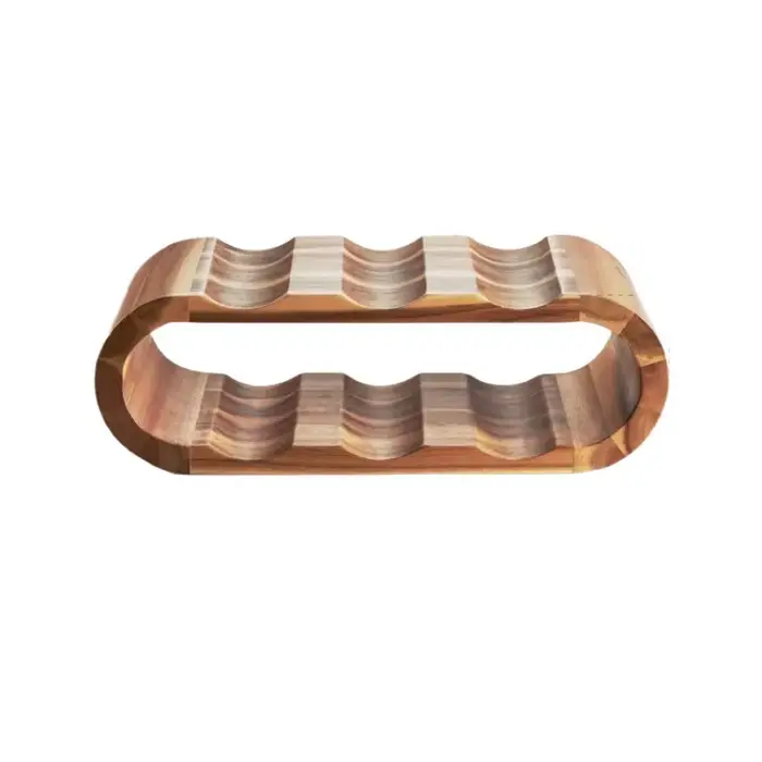 Casier à vin rustique en bois Double couche