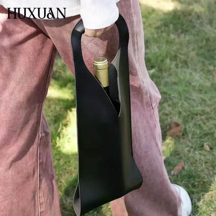 Sac cadeau de vin, porte-fourre-tout de vin en cuir réutilisable