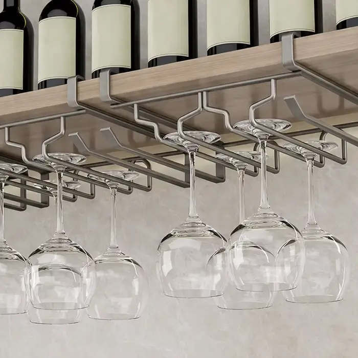 Support à verres à vin inversés en acier au carbone