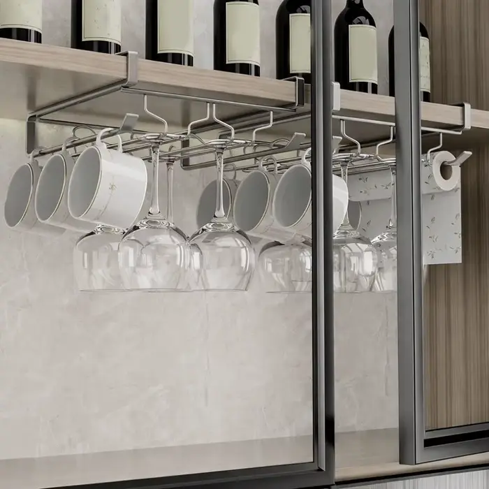 Support à verres à vin inversés en acier au carbone