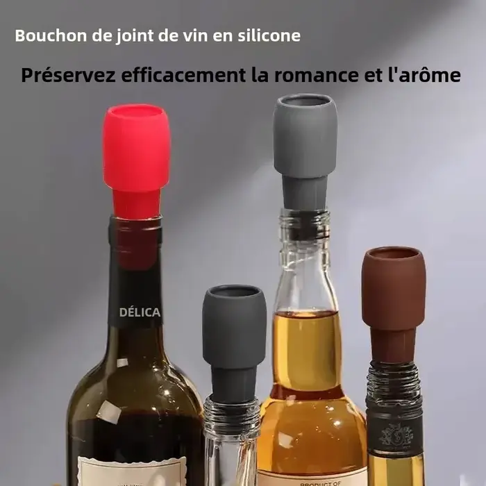 Bouchon de bouteille de vin rouge en silicone souple