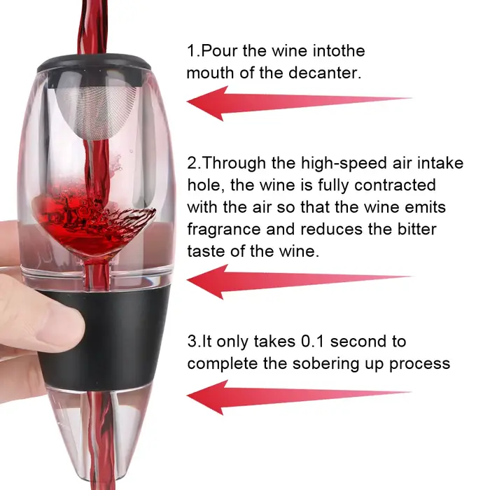 Professionnel pour Bar fête cuisine vin rouge whisky aérateur distributeur vin carafe verseur avec filtre et Base séchage rapide