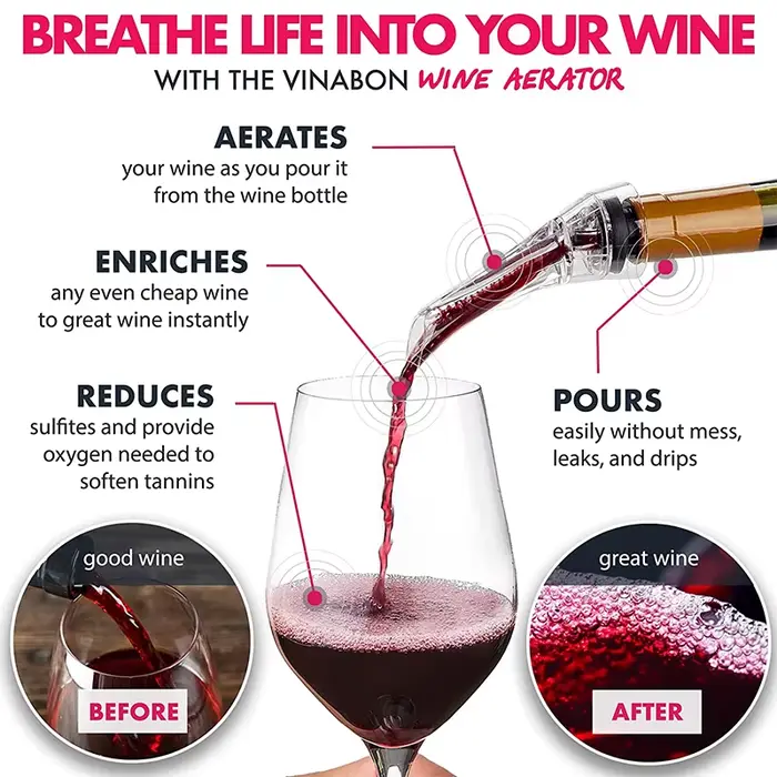 LMETJMA – bec verseur d'aérateur de vin 2 en 1