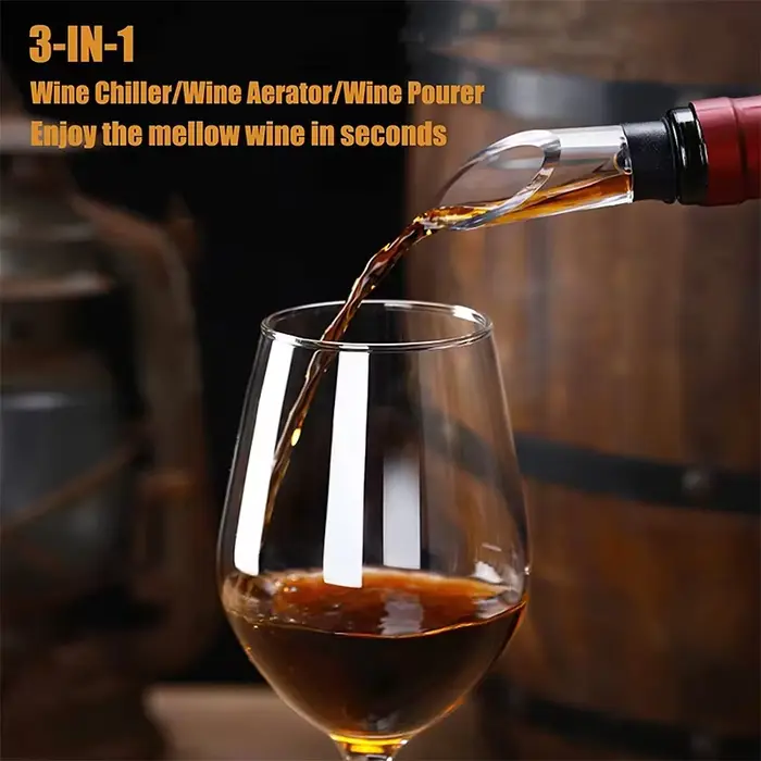 Refroidisseur de bouteille de vin 3 en 1 en acier inoxydable
