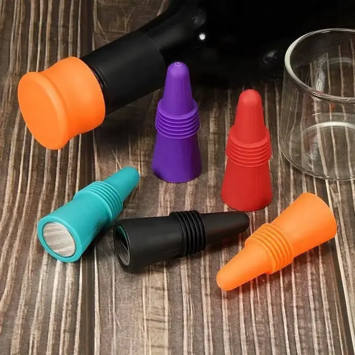 Ensemble de bouchons de bouteille de vin et de boisson en Silicone