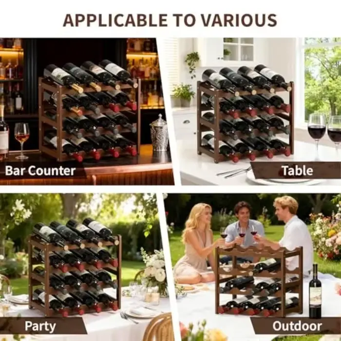 1 pièce – Présentoir à vin en bambou haut de gamme