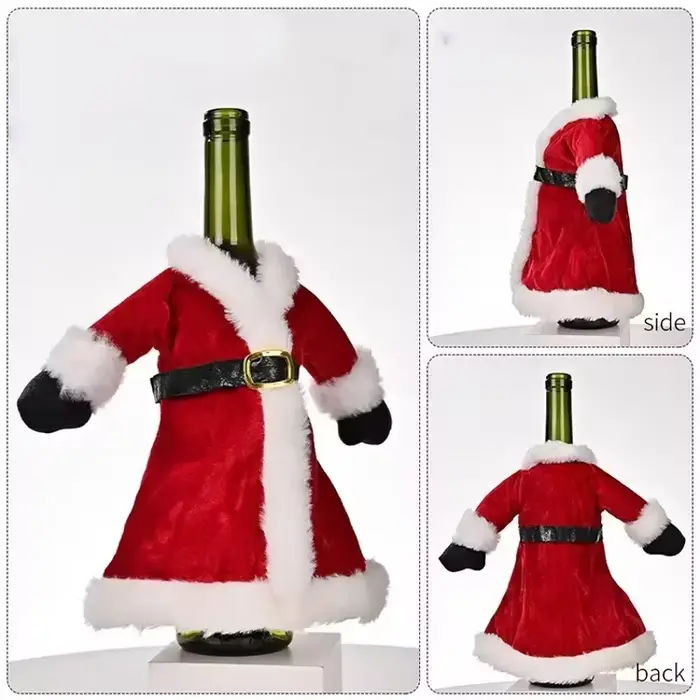 Ensemble de bouteilles de vin de noël créatif