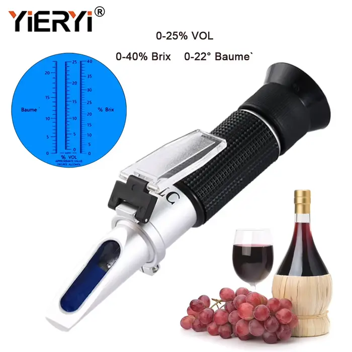 Nouveau réfractomètre portatif 3 en 1 pour le vin de raisin et d'alcool (balances Brix