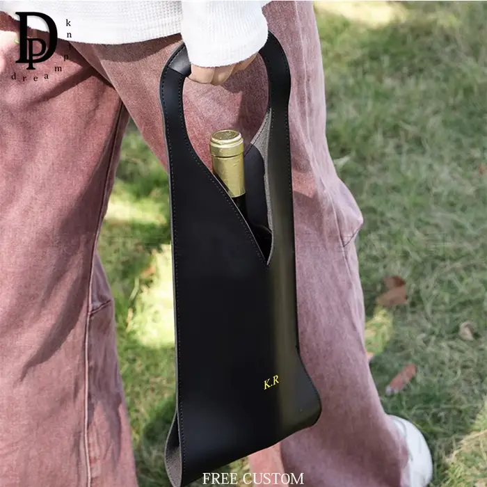 Sacs à vin en cuir de luxe avec lettres personnalisées