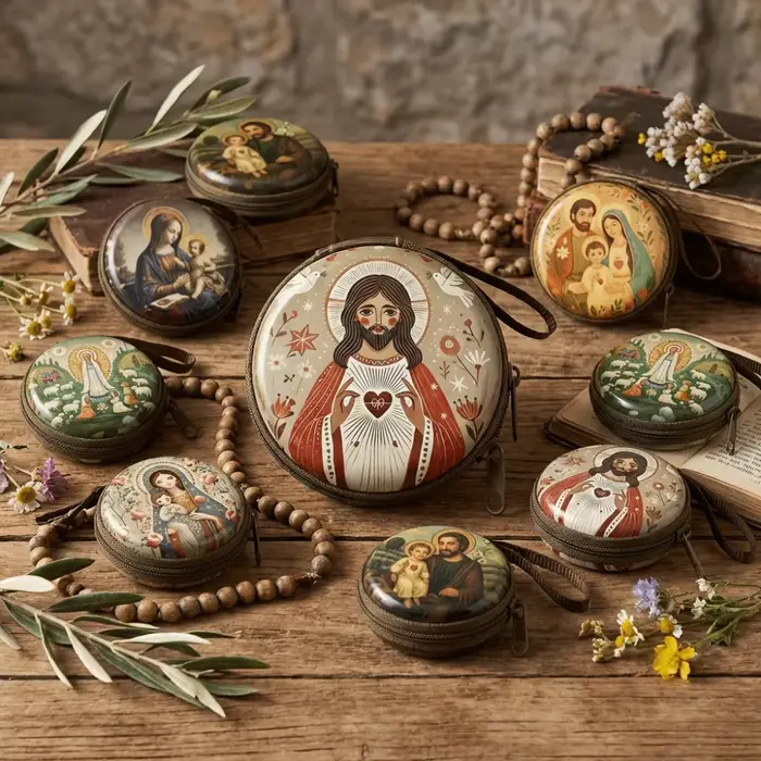 Sac de rangement pour chapelet de prière de la Vierge Marie