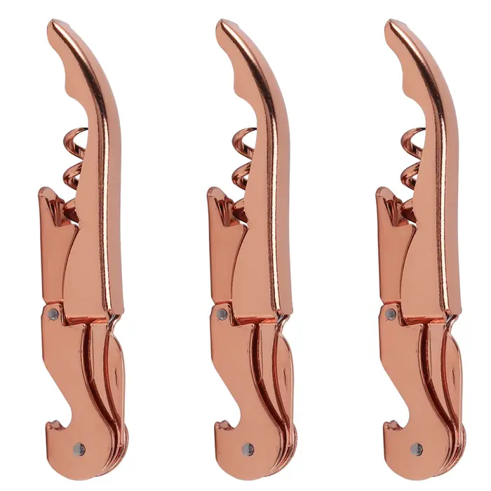3X tire-bouchon en or Rose