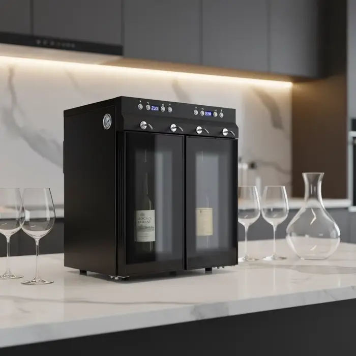 Distributeur de vin électrique automatique en acier inoxydable pour 4 bouteilles