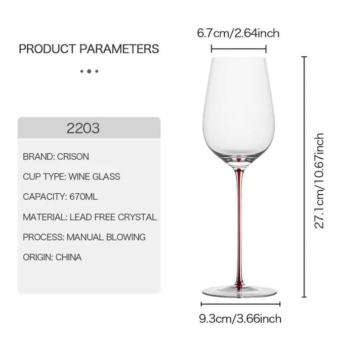 Verre à vin rouge CRISON haut de gamme en cristal fait main