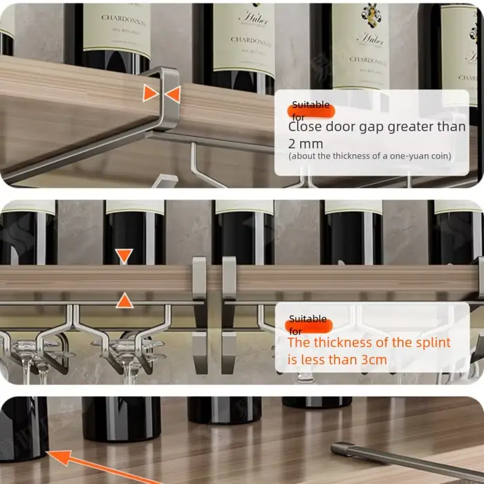 Support de verre à vin rouge suspendu inversé sans poinçonnage