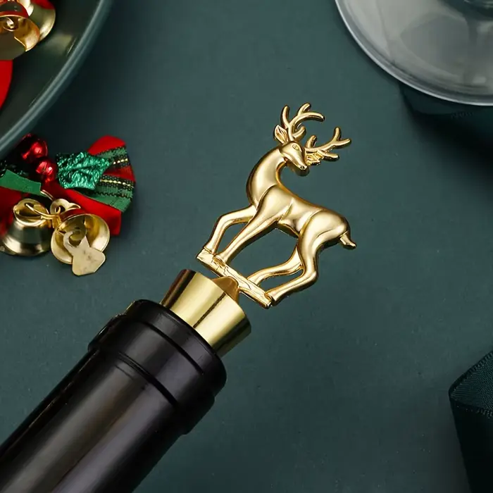 Bouchon de bouteille de vin cerf de noël
