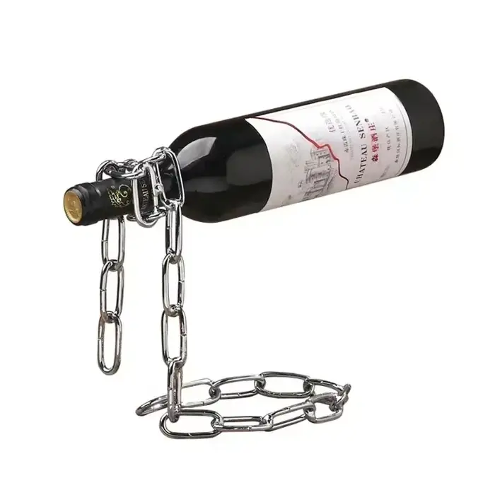 Cuisine Suspension magique chaîne de fer supports à vin une bouteille présentoirs à vin support salle à manger cave Bar décoration