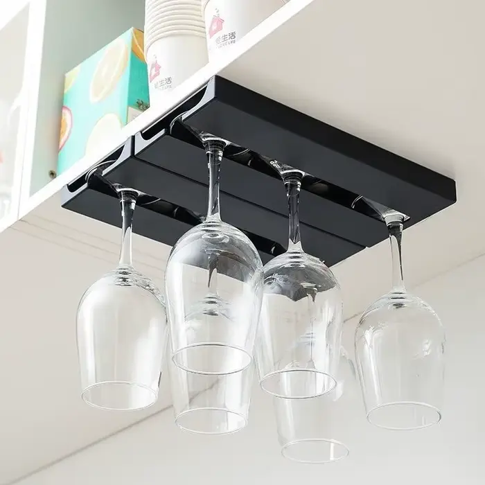 Support à verres à vin suspendu créatif sans perçage pour placard