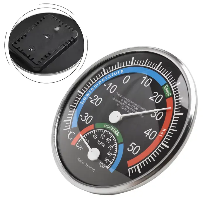 Hygromètre thermomètre analogique pour surveillance climatique intérieure et extérieure avec jauge de température et d'humidité