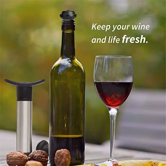 Bouchon de vin avec pompe à vin sous vide