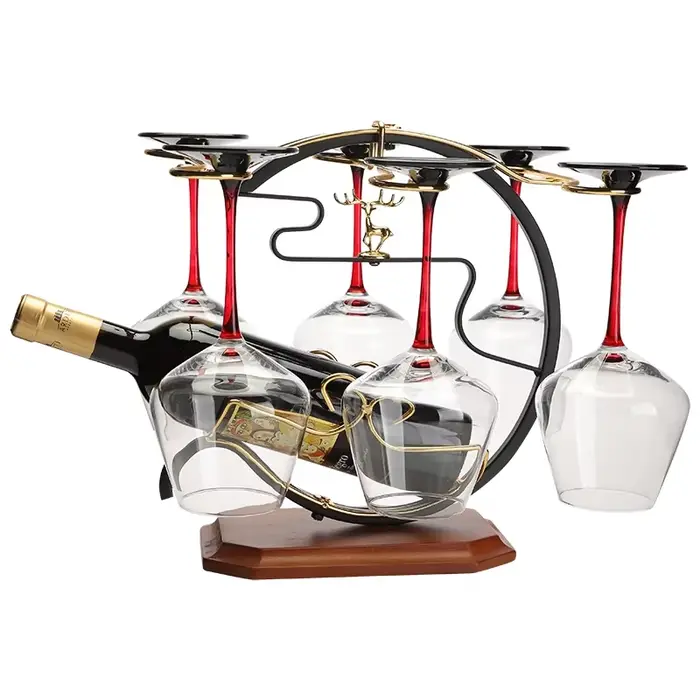 Support créatif en bois pour verres à vin