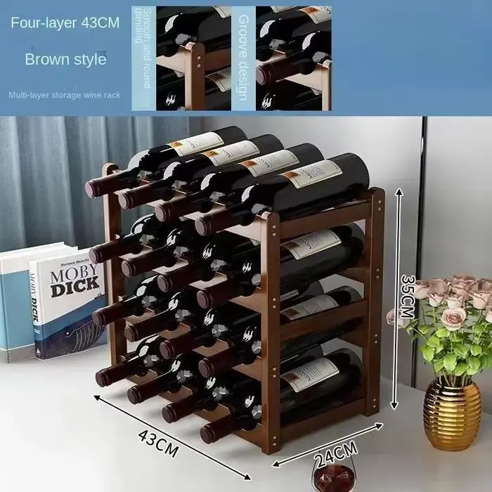 Red WineRack Décoration Grille domestique Présentoir à vin Table Crémaillère à bouteilles de vin créative Armoire à vin simple Assemble StorageRack