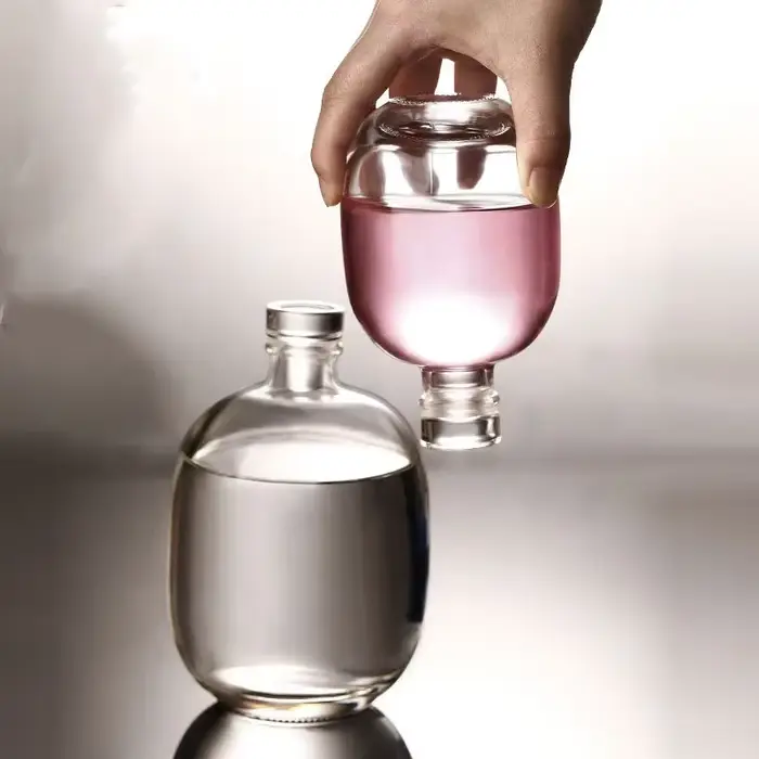 Carafe à vin en verre transparent/mat pour fête classique