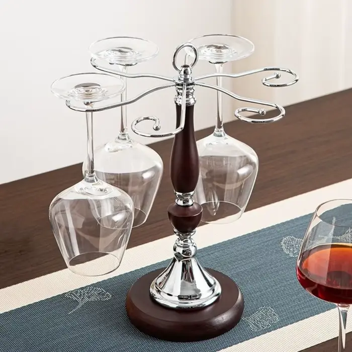Porte-verres à vin en bois pour 6 bouteilles