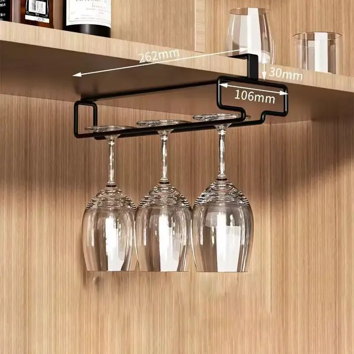 Support de rangement suspendu sans perçage pour verres à vin