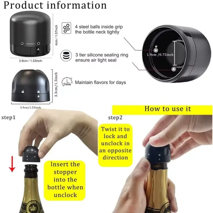 Bouchon de bouteille de vin rouge en Silicone