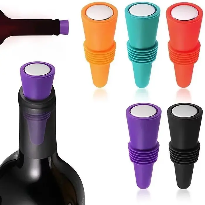 Ensemble de bouchons de bouteille de vin et de boisson en Silicone