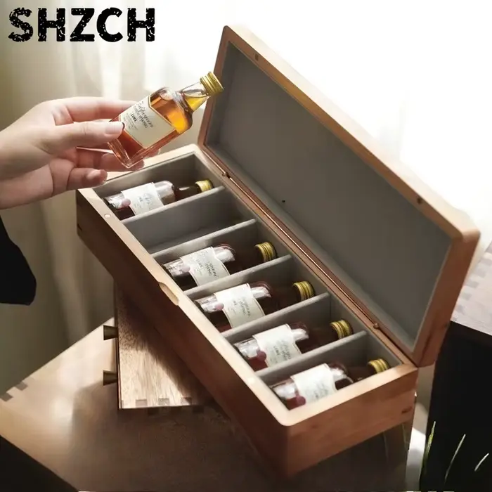 Boîte à vin en bois de cerisier