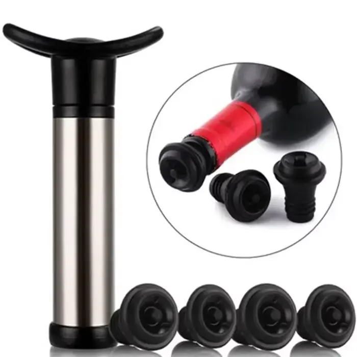 Bouchon de vin rouge en acier inoxydable, pompe à vide, bar, ménage, champagne