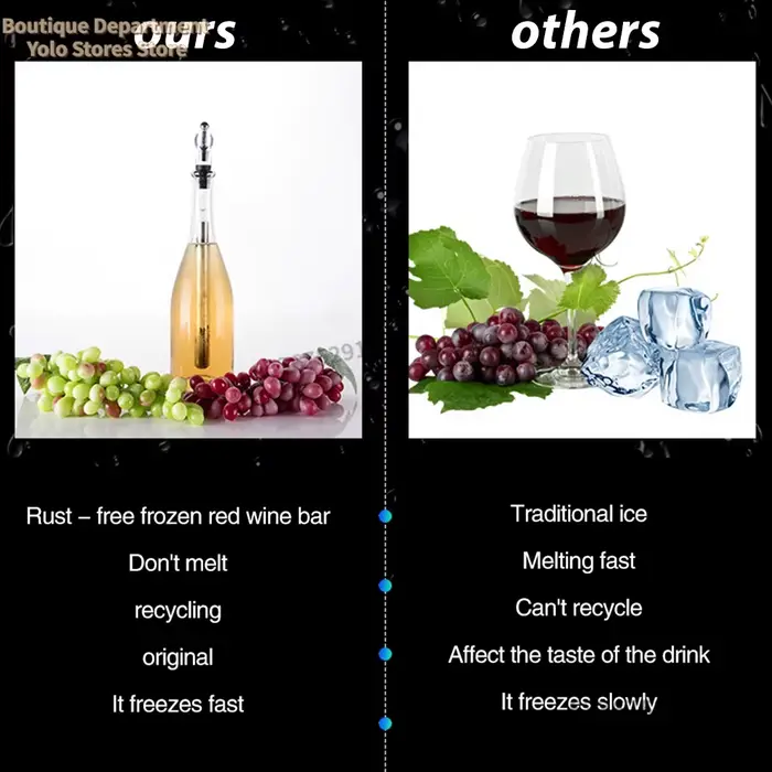 Bâtonnet refroidisseur de bouteille de vin en acier inoxydable