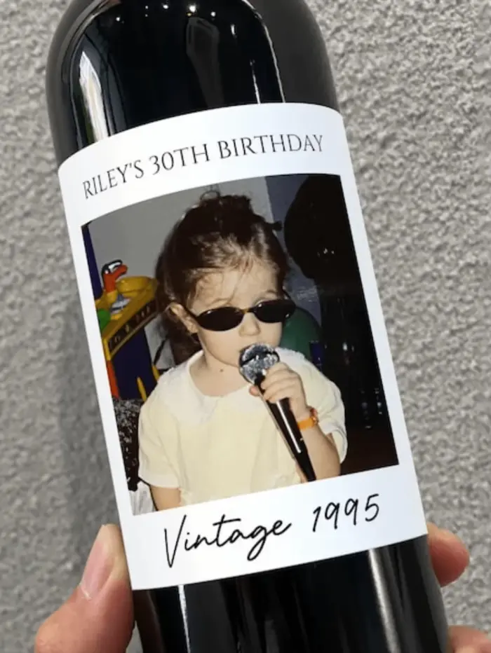 Étiquette de vin Photo personnalisée de toutes tailles