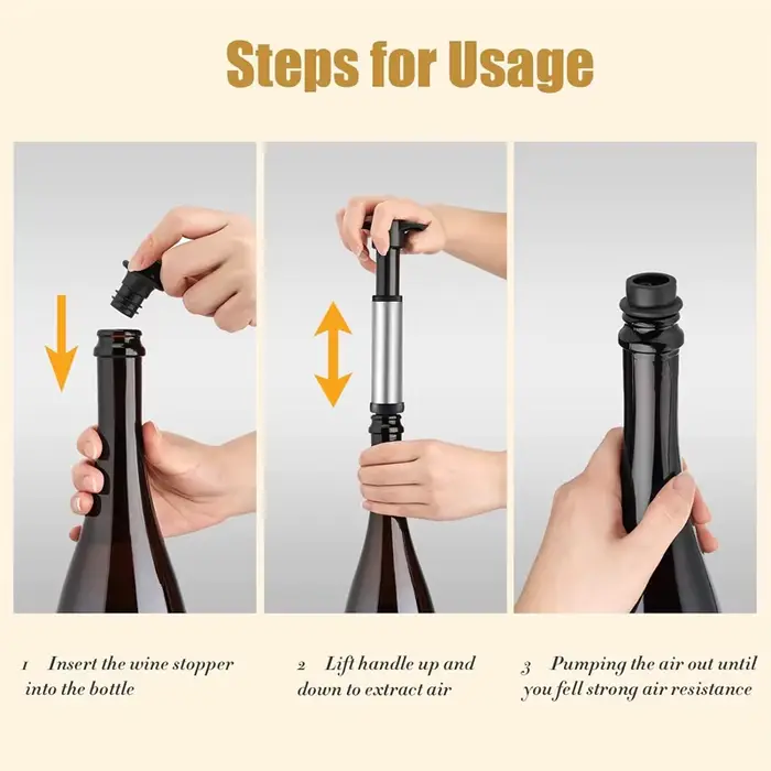 Bouchon de vin avec pompe à vin sous vide