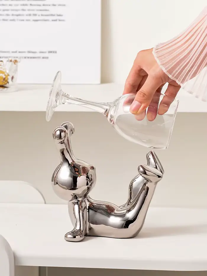 Créatif lapin casier à verres à vin salon armoire à vin support à gobelets affichage inversé lumière luxe