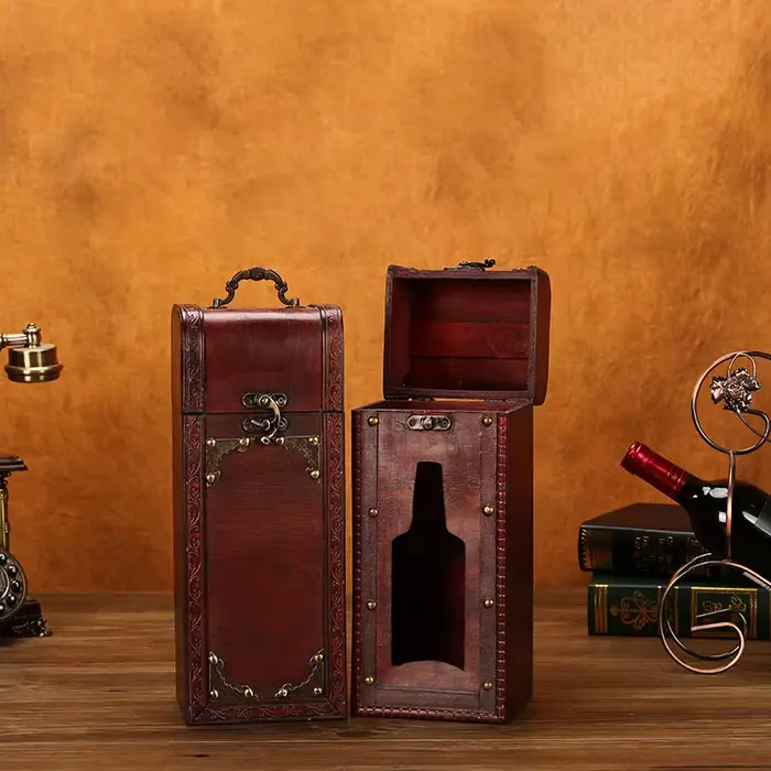 Boîte à vin en bois de Style Antique